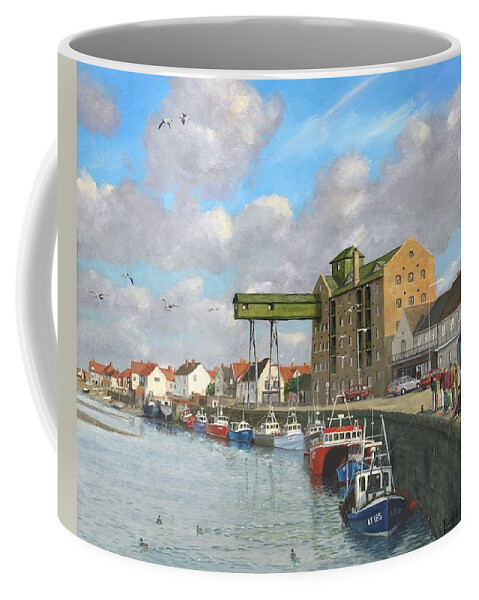 Landscape Coffee Mug featuring the painting Crabbing - Wells-next-the-Sea Norfolk by Richard Harpum