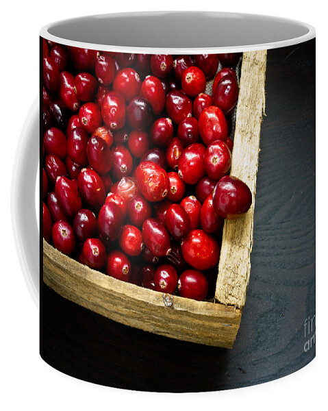 Red Coffee Mug featuring the photograph Cranberries by Edward Fielding