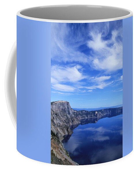 Crater Lake Coffee Mug featuring the photograph Crater Lake Clouds by Ginny Barklow