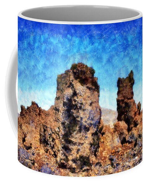 Cinder Crags Coffee Mug featuring the digital art Craters of the Moon Cinder Crags by Kaylee Mason