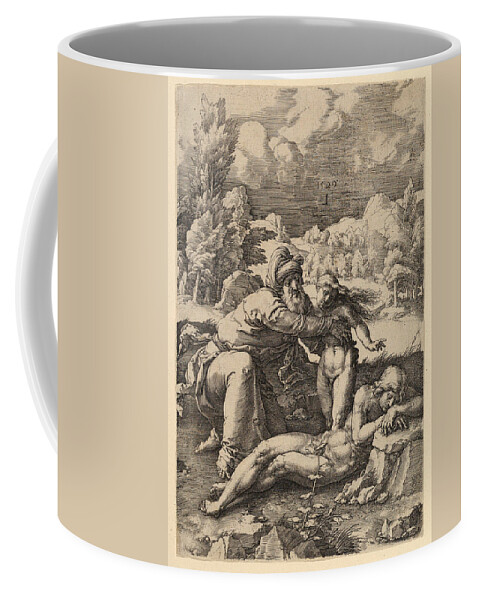 Lucas Van Leyden Coffee Mug featuring the drawing Creation of Eve by Lucas van Leyden