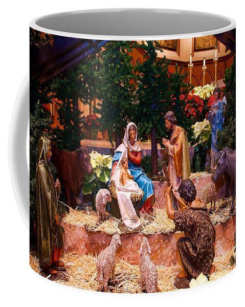 Christmas Cards Coffee Mug featuring the photograph Creche Scene at Holy Name Cathedral Chicago by Frank J Casella