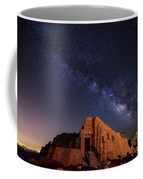 Night Photography Coffee Mug featuring the photograph Crest House Milky Way by Darren White
