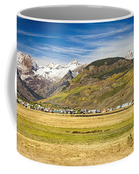 Autumn Coffee Mug featuring the photograph Crested Butte City Colorado Panorama View by James BO Insogna