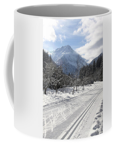 Cross Country Ski Track Coffee Mug featuring the photograph Cross Country Ski Track - Austria by Christiane Schulze Art And Photography