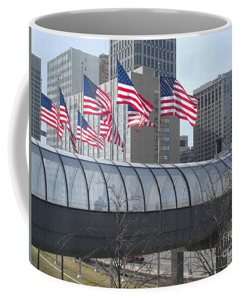 Detroit Coffee Mug featuring the photograph Crossing Jefferson Avenue by Ann Horn