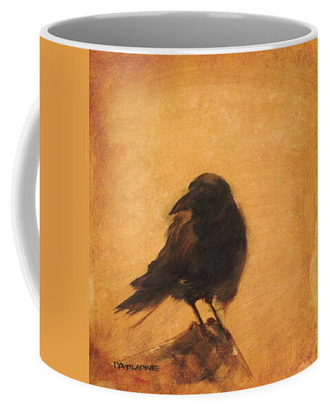 Crow Coffee Mug featuring the painting Crow 9 by David Ladmore