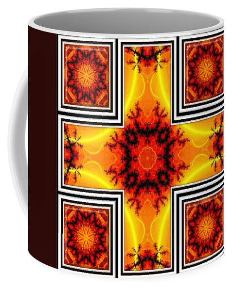 Kaleidoscope Coffee Mug featuring the digital art Crown of Thorns by Charmaine Zoe
