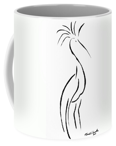 Crane Coffee Mug featuring the painting Crowned by Micah Guenther