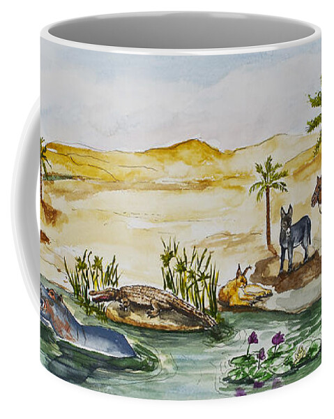 Egypt Coffee Mug featuring the painting Cruising Along The Nile by Janis Lee Colon
