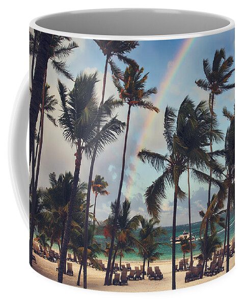 Punta Cana Coffee Mug featuring the photograph Cruising Under the Rainbow by Laurie Search