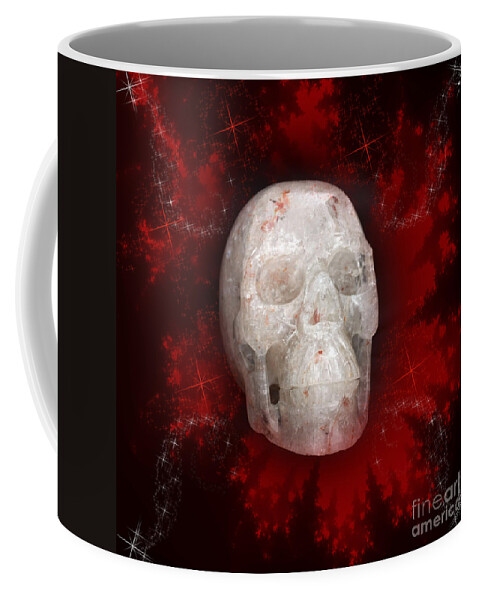 Crystal Coffee Mug featuring the photograph Crystal Skull on Red by Terri Waters