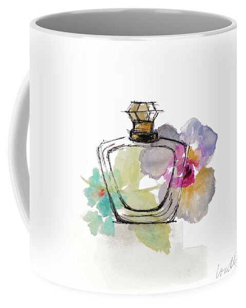 Class Coffee Mug featuring the painting Crystal Watercolor Perfume Square I by Lanie Loreth