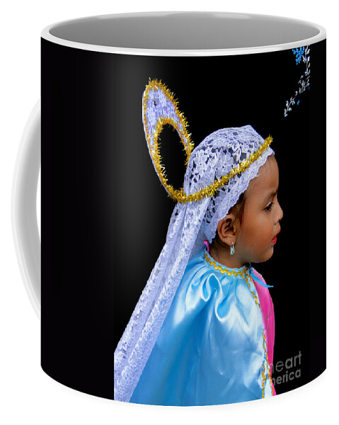 Girl Coffee Mug featuring the photograph Cuenca Kids 363 by Al Bourassa