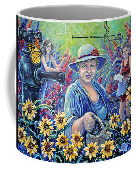 Garden Coffee Mug featuring the painting Cultivating The Arts by Gail Butler