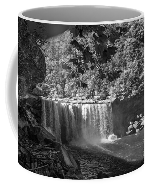 Landscape Coffee Mug featuring the photograph Cumberland Falls Six BW by Ken Frischkorn