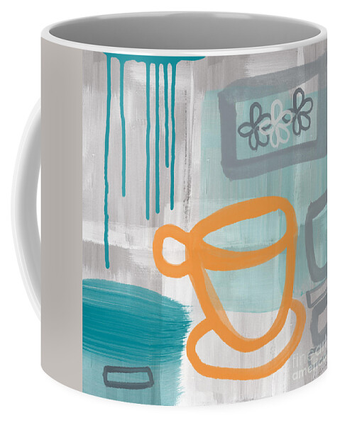 Coffee Coffee Mug featuring the painting Cup Of Happiness by Linda Woods