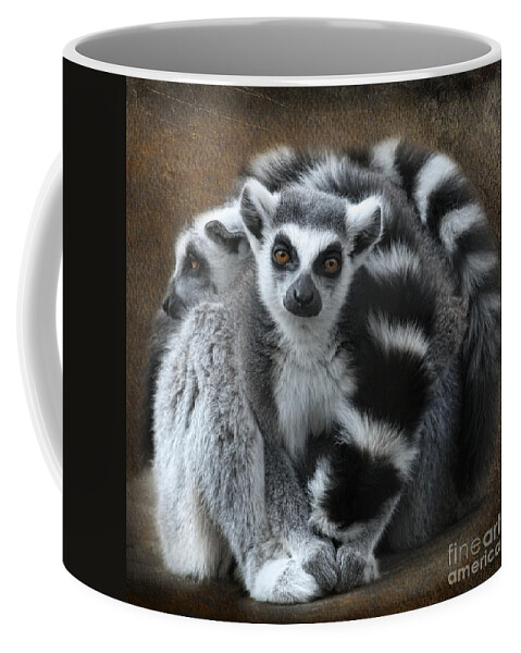 Lemur Coffee Mug featuring the digital art Curious Lemur by Jayne Carney