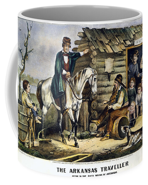 1870 Coffee Mug featuring the drawing The Arkansas Traveler by Currier and Ives