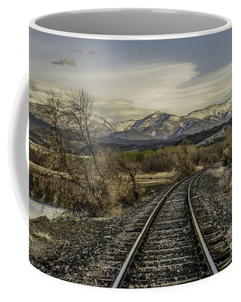 Beauty In Nature Coffee Mug featuring the photograph Curve in the Tracks by Sue Smith