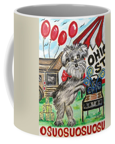 Tailgate Party Coffee Mug featuring the painting OSU Tailgating Dog by Diane Pape