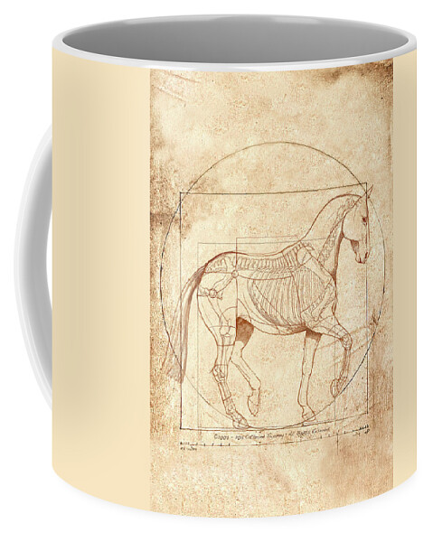 Equine Coffee Mug featuring the painting da Vinci Horse in Piaffe by Catherine Twomey