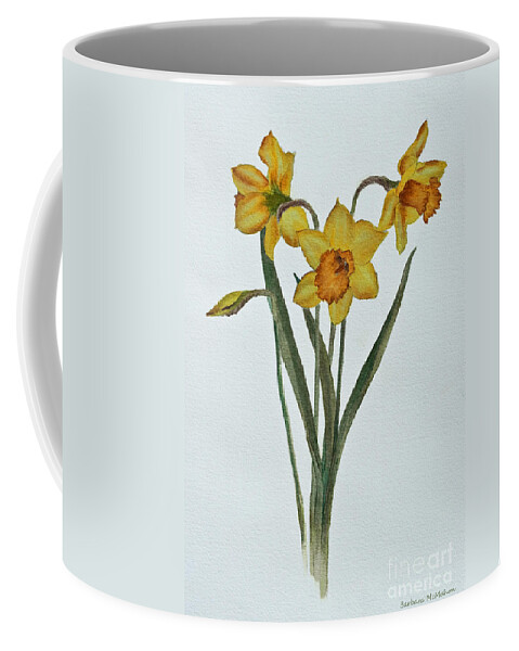 Daffodil Coffee Mug featuring the painting Daffodil Delight by Barbara McMahon