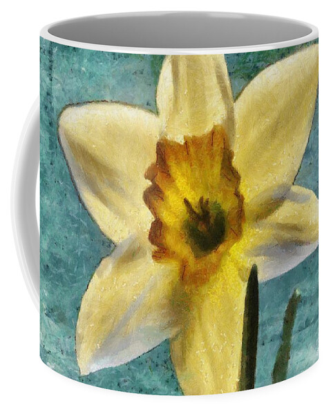 Bloom Coffee Mug featuring the painting Daffodil by Jeffrey Kolker