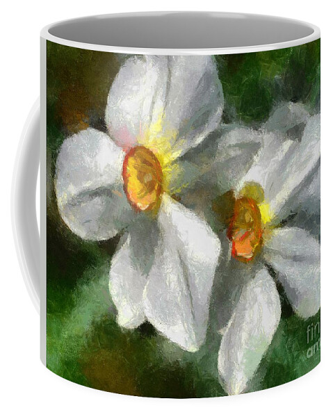 Spring Coffee Mug featuring the painting Daffodils by Dragica Micki Fortuna
