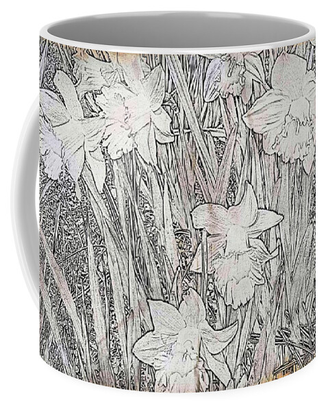 Digital Art Coffee Mug featuring the photograph Daffodils by Judy Palkimas