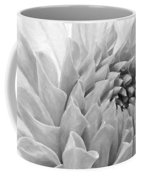 White Dahlia Coffee Mug featuring the photograph Dahlia Petals - Digital Pastel Art Work by Sandra Foster