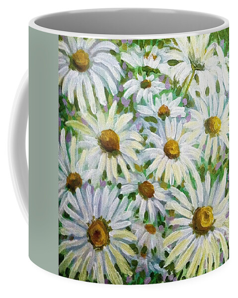 Daisy Coffee Mug featuring the painting Daisies by Jeanette Jarmon