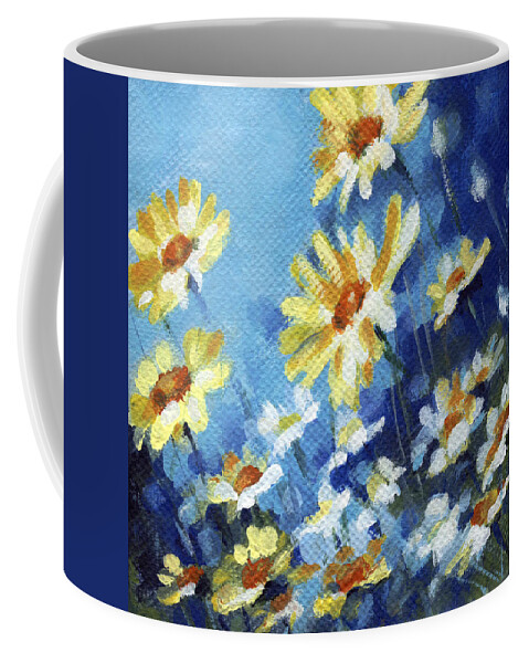 Daisy Coffee Mug featuring the painting Daisy Field by Natasha Denger