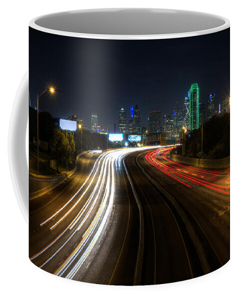 Dallas Coffee Mug featuring the photograph Dallas Night light by Jonathan Davison