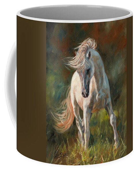 Horse Coffee Mug featuring the painting Dance Like No One is Watching by David Stribbling