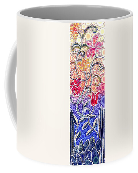 Digital Coffee Mug featuring the digital art Dancing Flowers at Sunrise by Linda Bailey