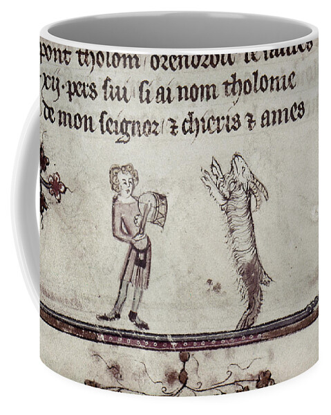 1340 Coffee Mug featuring the painting Dancing Goat, 14th Century by Granger