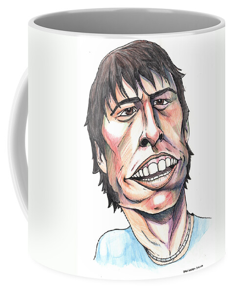 Foo Fighters Coffee Mug featuring the mixed media Dave Grohl Caricature by John Ashton Golden
