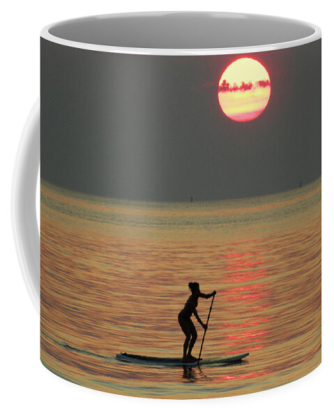 Surfer Coffee Mug featuring the photograph Dawn Paddler by Mike Kling