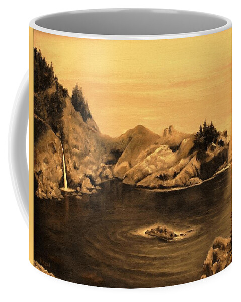 Pacific Ocean Coffee Mug featuring the painting Dawning of a New Day by Hazel Holland