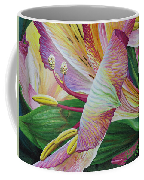 Day Lily Coffee Mug featuring the painting Day Lilies by Jane Girardot