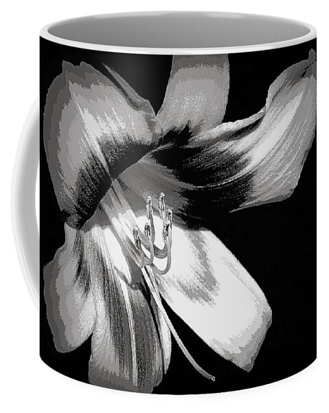 Flower Coffee Mug featuring the digital art Daylily in Gray by Ludwig Keck