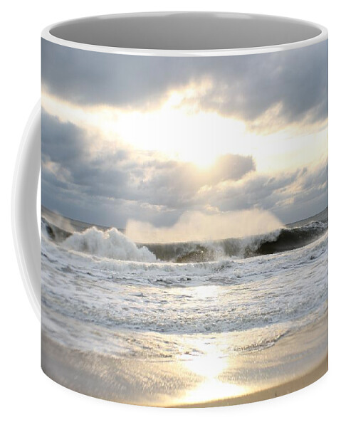 Water Coffee Mug featuring the photograph Day's Rolling Waves by Robert Banach