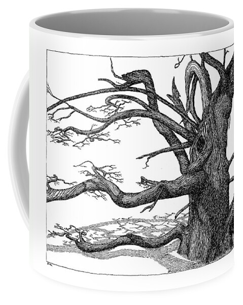 Nature Coffee Mug featuring the drawing Dead Tree by Daniel Reed