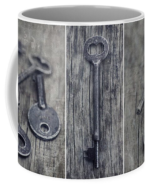 Keys Coffee Mug featuring the photograph decorative vintage keys II by Priska Wettstein