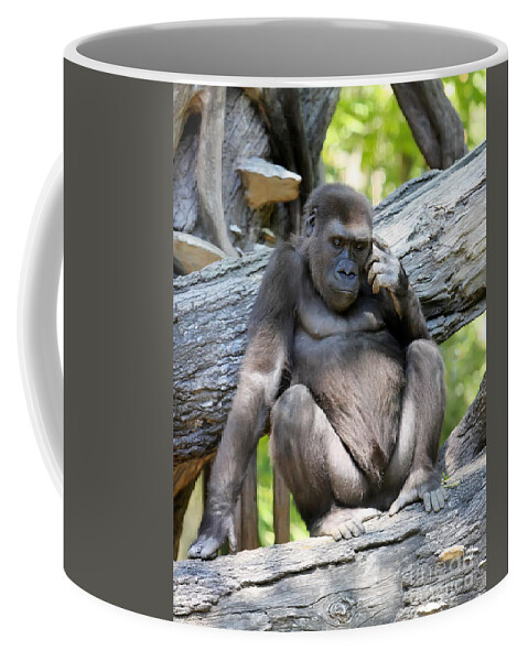 Gorilla Coffee Mug featuring the photograph Deep in thought by Rick Kuperberg Sr