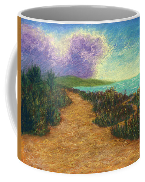 Del Coffee Mug featuring the pastel Del Mar Trails 02 by Michael Heikkinen