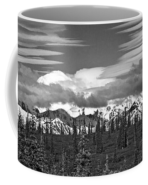 Denali Coffee Mug featuring the photograph Denali in Clouds by Angie Schutt