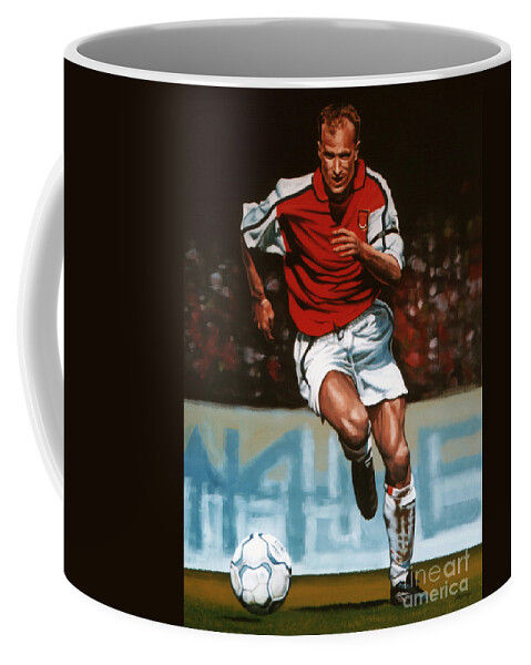 Dennis Bergkamp Coffee Mug featuring the painting Dennis Bergkamp by Paul Meijering