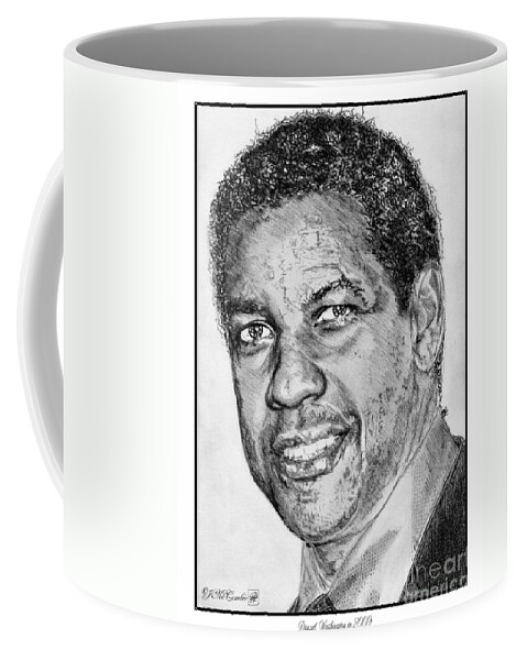Mccombie Coffee Mug featuring the drawing Denzel Washington in 2009 by J McCombie